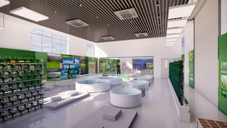 智慧鱼菜共生项目实验室示意